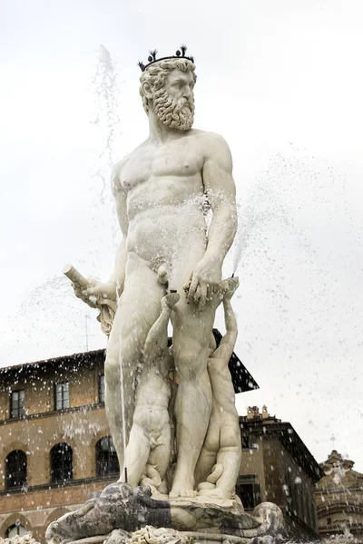 Αρχαία Γλυπτά Στην Piazza Della Signoria Της Φλωρεντίας Περιφέρεια Τοσκάνης — Φωτογραφία Αρχείου