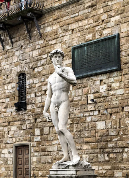 Αρχαία Γλυπτά Στην Piazza Della Signoria Της Φλωρεντίας Περιφέρεια Τοσκάνης — Φωτογραφία Αρχείου