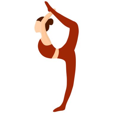 Yoga. Yoga Tanrısı Dansı Poose. Vektör illüstrasyonu.