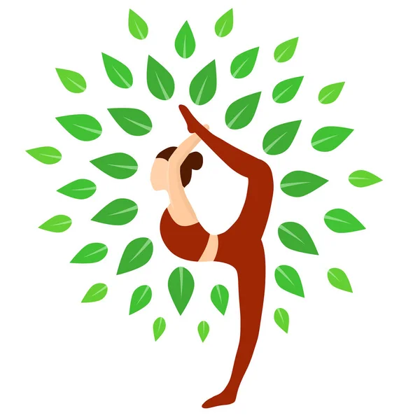 Yoga, dance pose. Vector illustration. — Stock Vector