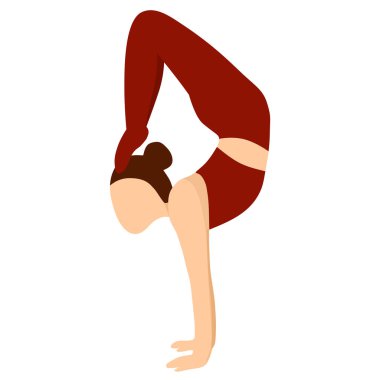 Yoga. Vrishchikasana asana. Vektör illüstrasyonu.