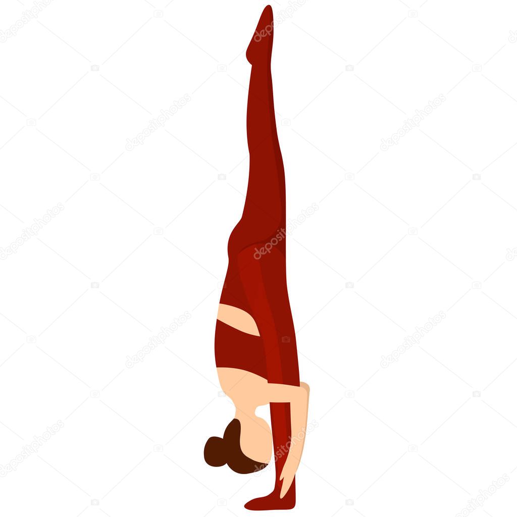 Yoga asana. Vector illustration.