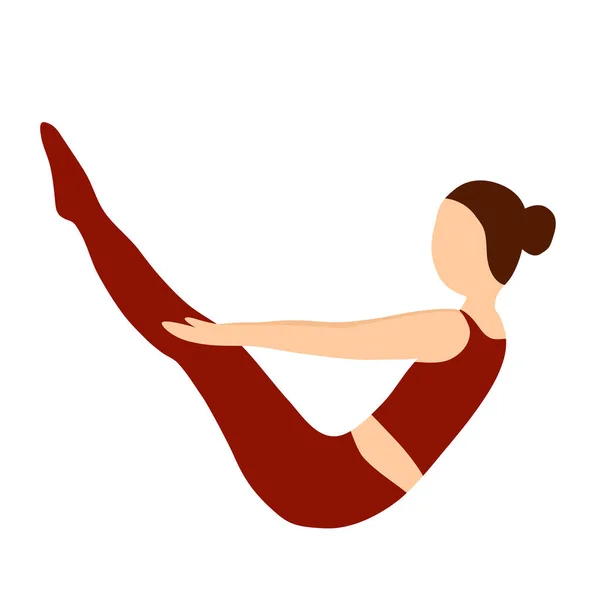 Yoga. Paripurna Navasana. Vector illustration. — Stock Vector