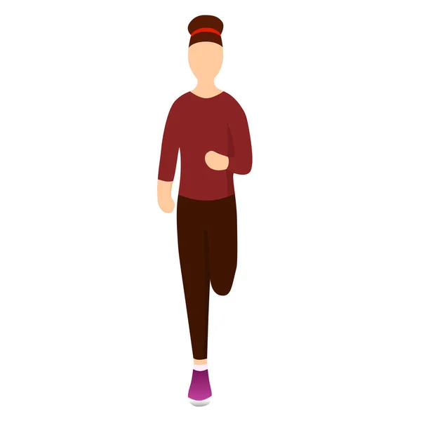 Jovencita corre. Ilustración vectorial . — Vector de stock