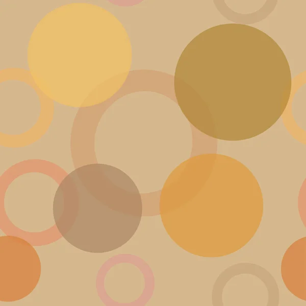 Seamless pattern with circles and circle. Graphic illustration. Seamless pattern with orange, yellow, lilac, green circles on a sandy background. Illustration for design, decoration, printing on fabrics, packaging paper.