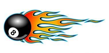 Classic tribal hotrod muscle car flame with 8 ball. Vector illustration. vector