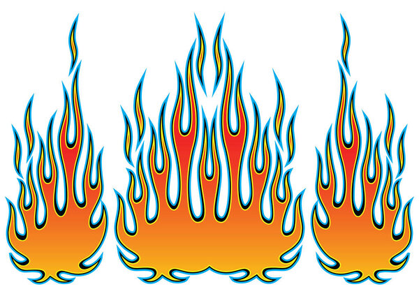 Набор векторных сигналов пламени гоночного автомобиля. Векторная иллюстрация
.