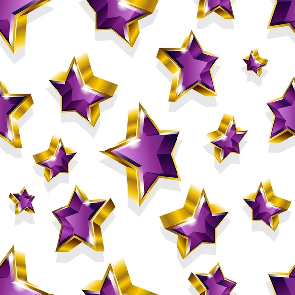 Naadloze vector patroon met gouden sterren — Stockvector