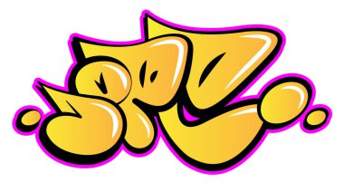 Vektör uyuşturucu kelime yazı kentsel grafiti tarzı özelleştirilebilir renkler.