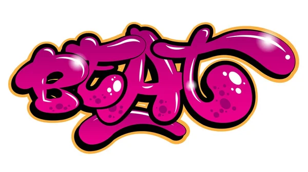 Vector beat word lettering in urban graffiti style in customizable colors. — Stock Vector