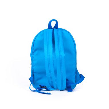 Beyaz arka plan üzerinde izole sırt çantası. Çocuk okul çantası, Evrak Çantası'nı gençler için renkli