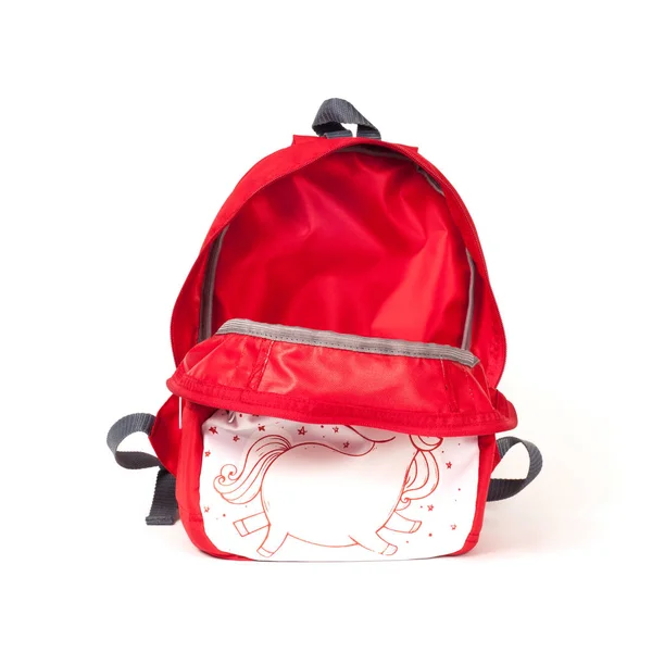 Rucksack Isoliert Auf Weißem Hintergrund Schulranzen Für Kinder Farbige Aktentasche — Stockfoto