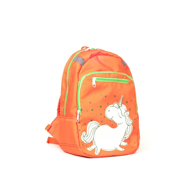 Rucksack Isoliert Auf Weißem Hintergrund Schulranzen Für Kinder Farbige Aktentasche — Stockfoto