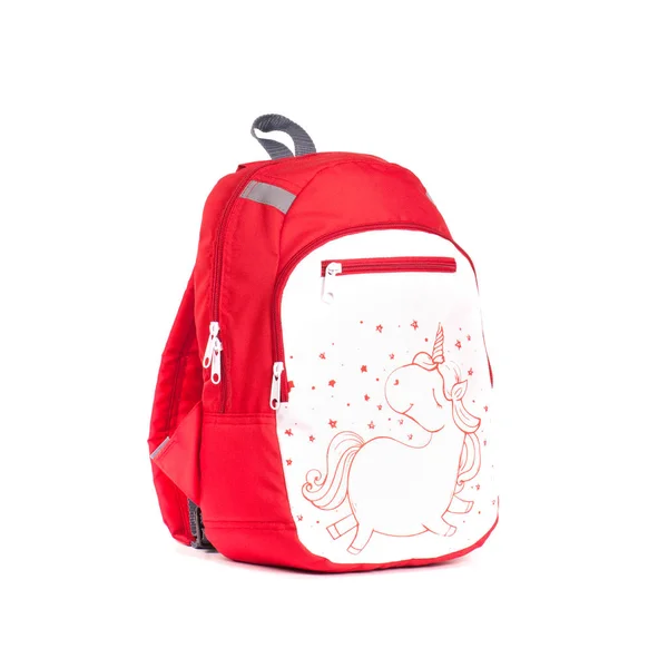 Rucksack Isoliert Auf Weißem Hintergrund Schulranzen Für Kinder Farbige Aktentasche — Stockfoto