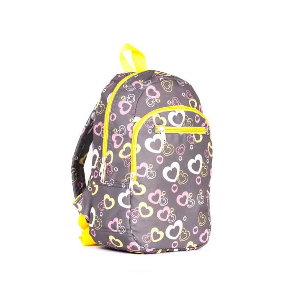 Mochila Aislada Sobre Fondo Blanco Bolso Escolar Para Niños Maletín —  Fotos de Stock