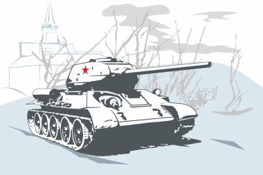 Kış yolda Rus tankı