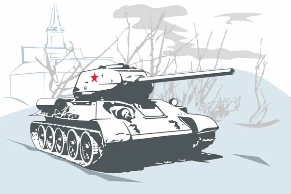 Kış yolda Rus tankı
