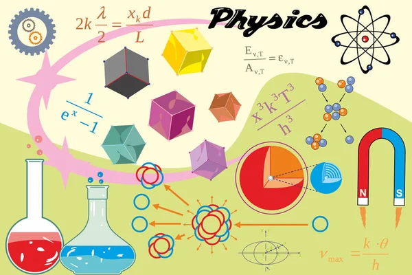 Processi scientifici di fisica — Vettoriale Stock