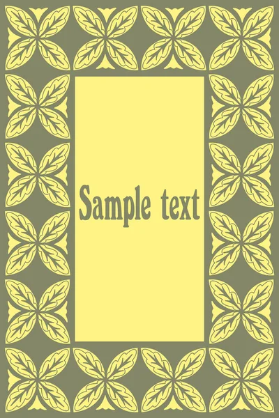 Στολίδι μοτίβο floral κίτρινο φύλλο — Διανυσματικό Αρχείο