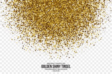 Altın parlak Tinsel Meydanı parçacıklar vektör arka plan