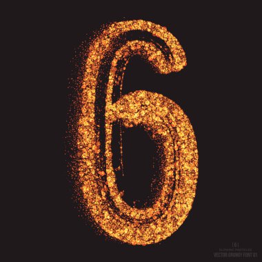 Vektör Grungy yazı tipi 001. Sayı 6
