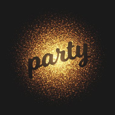 Parti altın parlayan parçacıklar vektör arka