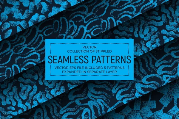 Vector Abstrait Stippled Seamless Patterns — Image vectorielle