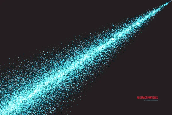 青色闪光发光圆粒子矢量背景 — 图库矢量图片
