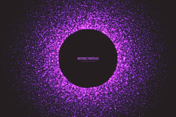 Brillo púrpura brillante partículas redondas Vector fondo — Archivo Imágenes Vectoriales