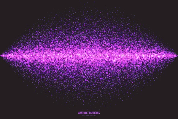 Brillo púrpura brillante partículas redondas Vector fondo — Archivo Imágenes Vectoriales