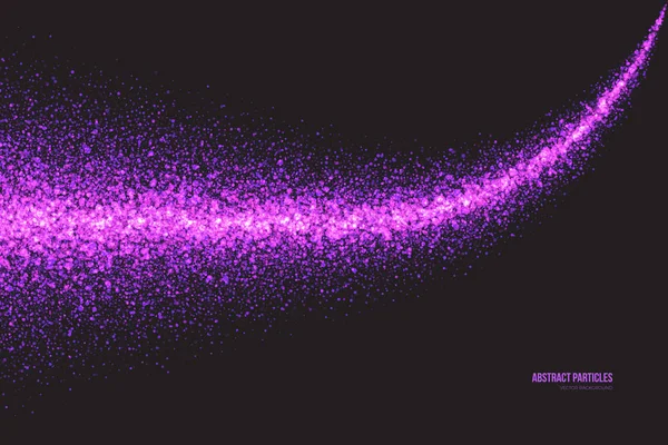 Parçacıklar vektör arka plan parlak mor ışıltı — Stok Vektör