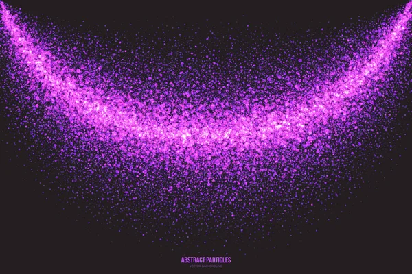 Purple Shimmer Glowing Round Particles Vector Background — Stock Vector