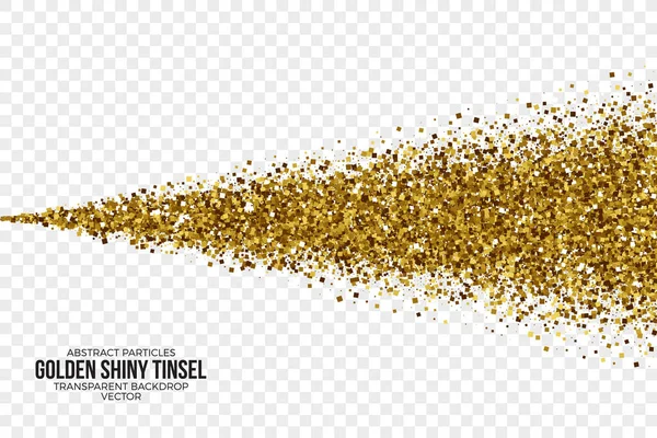 Golden Shiny Tinsel Praça Partículas Vector fundo — Vetor de Stock