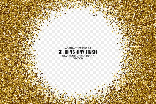 Golden Shiny Tinsel Praça Partículas Vector fundo — Vetor de Stock