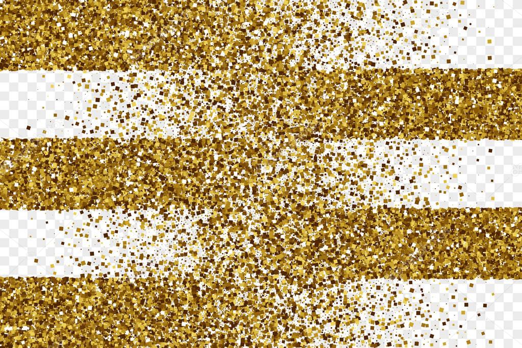 Golden Shiny Tinsel Square Particles Vector Background