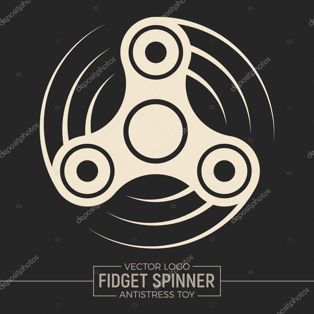 Vector Fidget Spinner Logo. Trendy Toy For Stress Relief and Improvement of Attention Span. Antistress Widget Graphical Illustration