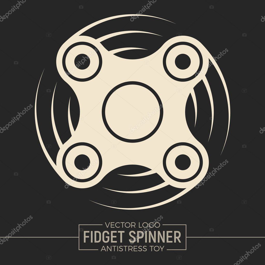 Vector Fidget Spinner Logo. Trendy Toy For Stress Relief and Improvement of Attention Span. Antistress Widget Graphical Illustration