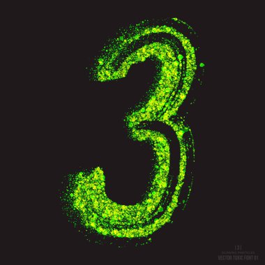 Vektör toksik yazı tipi 001. Sayı 3