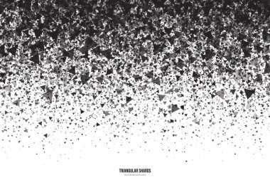 Vektör beyaz arka planda siyah üçgen parçaları