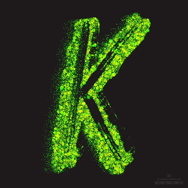 Vector giftige lettertype 001. Letter K — Stockvector