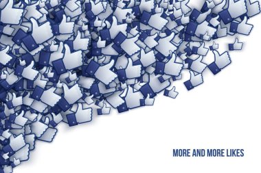 Facebook 3d el simgeleri sanat gibi illüstrasyon