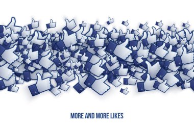 Facebook 3d el simgeleri sanat gibi illüstrasyon