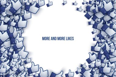 Facebook 3d el simgeleri sanat gibi illüstrasyon
