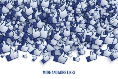 Facebook 3d el simgeleri sanat gibi illüstrasyon