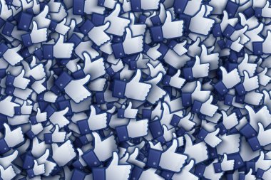 Facebook 3d el simgeleri sanat gibi illüstrasyon