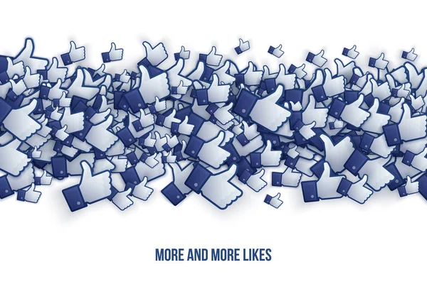 Facebook 3D Like Hand Icons Art Illustration — Stock Photo, Image