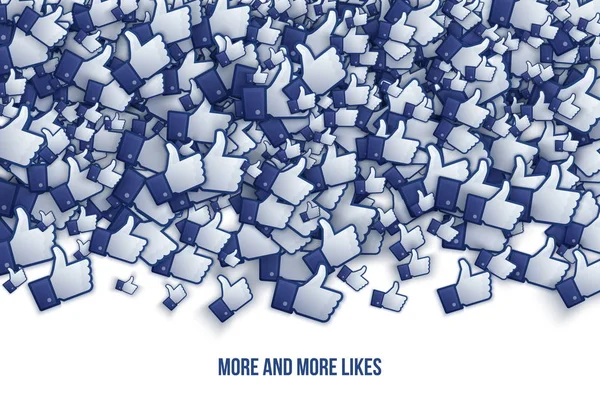 Facebook 3D como ícones de mão ilustração da arte — Fotografia de Stock