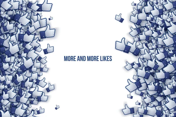 Facebook 3D Like Hand Icons Art Illustration — Stock Photo, Image