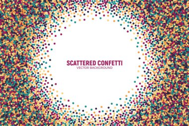 Vektör dağınık rengarenk konfeti beyaz arka plan
