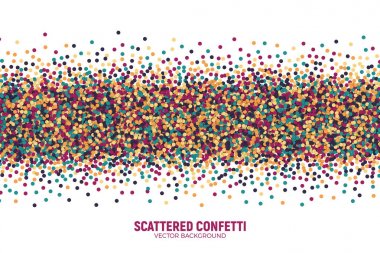 Vektör dağınık rengarenk konfeti beyaz arka plan